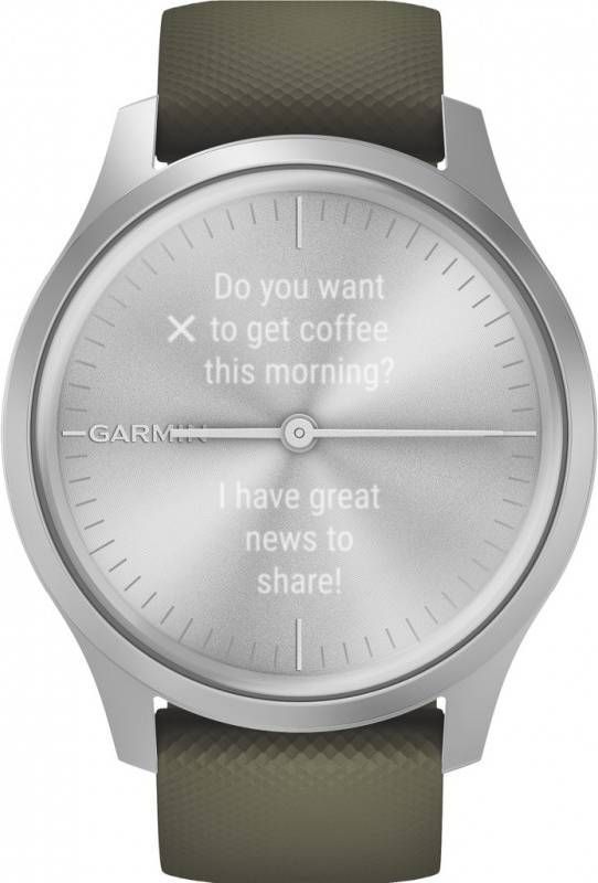 Garmin Vivomove Style Smartwatch Met Mechanische Wijzers En Kleurentouchscreen Silver Moss online kopen